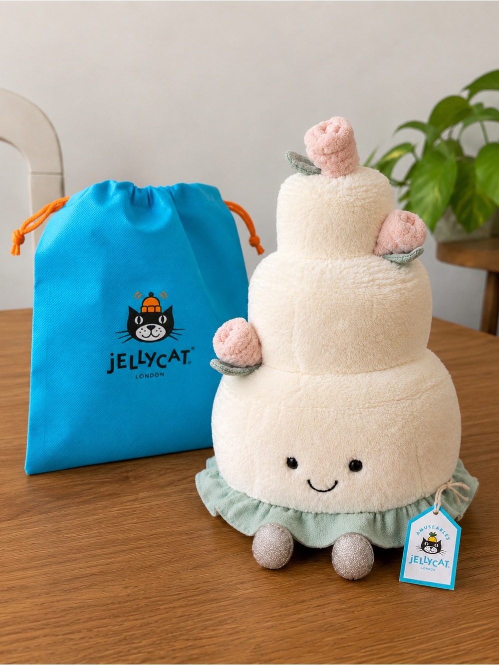 Jellycat Amuseables Wedding Cake Plush NWT Rare Retired Collector Gift